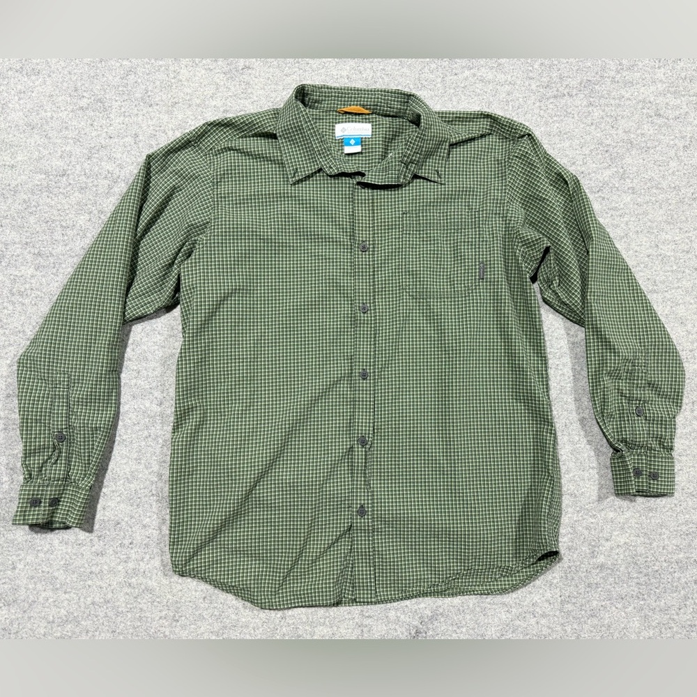 Columbia Men's Green Check Button-Down Shirt